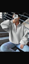 Siyah yarım Fermuarlı Sweatshirt