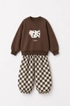 Çocuk İnek Baskılı 2 İplik Sweatshirt Gabardin Pantolon Alt Üst Takım