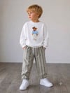 Erkek Çocuk Ayıcık Baskılı Sweatshirt Keten Pantolon Alt Üst Takım