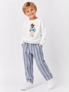 Erkek Çocuk Ayıcık Baskılı Sweatshirt Keten Pantolon Alt Üst Takım