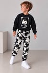 Erkek Çocuk Ayıcık Baskılı Sweatshirt Desenli Jogger Pantolon Alt Üst Takım