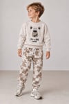 Erkek Çocuk Ayıcık Baskılı Sweatshirt Desenli Jogger Pantolon Alt Üst Takım