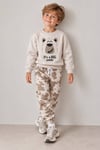 Erkek Çocuk Ayıcık Baskılı Sweatshirt Desenli Jogger Pantolon Alt Üst Takım