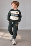 Erkek Çocuk Ayıcık Nakışlı Çizgili Sweatshirt Jogger Pantolon Alt Üst Takım