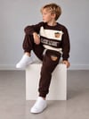 Erkek Çocuk Ayıcık Nakışlı Çizgili Sweatshirt Jogger Pantolon Alt Üst Takım