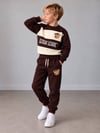Erkek Çocuk Ayıcık Nakışlı Çizgili Sweatshirt Jogger Pantolon Alt Üst Takım