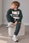 Erkek Çocuk Ayıcık Nakışlı Çizgili Sweatshirt Jogger Pantolon Alt Üst Takım