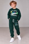 Erkek Çocuk Bisiklet Baskılı Sweatshirt Jogger Pantolon Alt Üst Takım