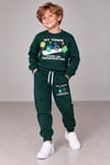 Erkek Çocuk Bisiklet Baskılı Sweatshirt Jogger Pantolon Alt Üst Takım