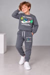Erkek Çocuk Bisiklet Baskılı Sweatshirt Jogger Pantolon Alt Üst Takım