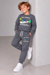 Erkek Çocuk Bisiklet Baskılı Sweatshirt Jogger Pantolon Alt Üst Takım