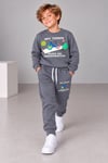 Erkek Çocuk Bisiklet Baskılı Sweatshirt Jogger Pantolon Alt Üst Takım