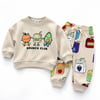 Erkek Çocuk Brunch Club Baskılı Sweatshirt Desenli Jogger Pantolon Alt Üst Takım