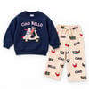 Erkek Çocuk Ciao Bello Scooter Baskılı Sweatshirt Desenli Bol Paça Pantolon Alt Üst Takım