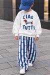 Erkek Çocuk Ciao Tutti Köpek Baskılı Sweatshirt Çizgili Bol Paça Pantolon Takım