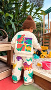 Erkek Çocuk Dinozor Baskılı 3 İplik Şardonsuz Sweatshirt Pantolon Alt Üst Takım