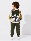 Erkek Çocuk Dinozor Desenli Sweatshirt ve Bağcıklı Pantolon 2’li Alt Üst Takım