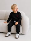 Erkek Çocuk Dinozor Nakışlı Bisiklet Yaka Sweatshirt Pantolon 2’li Alt Üst Takım