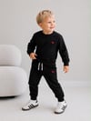 Erkek Çocuk Dinozor Nakışlı Bisiklet Yaka Sweatshirt Pantolon 2’li Alt Üst Takım