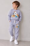 Erkek Çocuk Hayvan Figürlü A Baskılı Sweatshirt Jogger Pantolon 2’li Alt Üst Takım