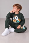 Erkek Çocuk Hayvan Figürlü A Baskılı Sweatshirt Jogger Pantolon 2’li Alt Üst Takım