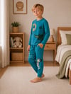 Erkek Çocuk Safari Hayvan Baskılı Uzun Kollu Pijama Takımı