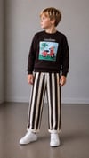 Erkek Çocuk Scooter Baskılı Sweatshirt Çizgili Pantolon Alt Üst Takım