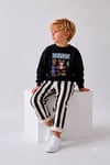 Erkek Çocuk Super Bear Adventure Baskılı Sweatshirt Çizgili Pantolon Takım