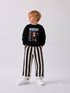 Erkek Çocuk Super Bear Adventure Baskılı Sweatshirt Çizgili Pantolon Takım