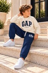 Erkek Çocuk Yazı Baskılı 3 İplik Şardonlu Sweatshirt ve Eşofman Takımı 3-10 Yaş