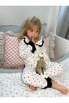 Kalp Desenli Kız Çocuk Pijama Takımı