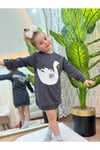 Karakter Baskılı Kız Çocuk Sweat Elbise