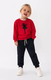 Kız Çocuk Balerin Baskılı Sweatshirt Eşofman Altı Takım