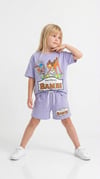 Kız Çocuk Bambi Baskılı Oversize Tişört ve Şort Takım