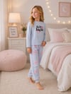 Kız Çocuk Çiçek Desenli Uzun Kollu Alt Üst Pijama Takımı