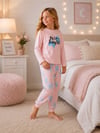 Kız Çocuk Çiçek Desenli Uzun Kollu Alt Üst Pijama Takımı