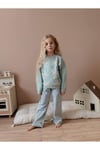 Kız Çocuk Çiçek İşlemeli Kazak ve Jean Takım