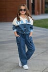 Kız Çocuk Denim Ceket Pantolon Takım – Spor Şık Kombin