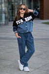 Kız Çocuk Denim Ceket Pantolon Takım – Spor Şık Kombin
