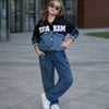 Kız Çocuk Denim Ceket Pantolon Takım – Spor Şık Kombin