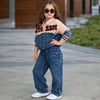 Kız Çocuk Denim Ceket Pantolon Takım – Spor Şık Kombin