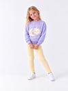 Kız Çocuk Güneş Ay Baskılı Sweatshirt Tayt Alt Üst Takım