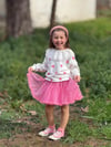 Kız Çocuk Kalpli Sweatshirt & Pembe Tütü Etek Kombin