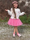 Kız Çocuk Kalpli Sweatshirt & Pembe Tütü Etek Kombin