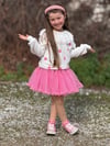 Kız Çocuk Kalpli Sweatshirt & Pembe Tütü Etek Kombin