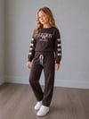 Kız Çocuk London Yazılı Fiyonk Detaylı Sweatshirt Pantolon Alt Üst Takım