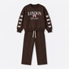 Kız Çocuk London Yazılı Fiyonk Detaylı Sweatshirt Pantolon Alt Üst Takım