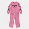 Kız Çocuk London Yazılı Fiyonk Detaylı Sweatshirt Pantolon Alt Üst Takım