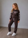 Kız Çocuk London Yazılı Fiyonk Detaylı Sweatshirt Pantolon Alt Üst Takım