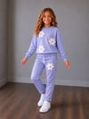 Kız Çocuk Papatya Aplikeli Sweatshirt Pantolon Alt Üst Takım